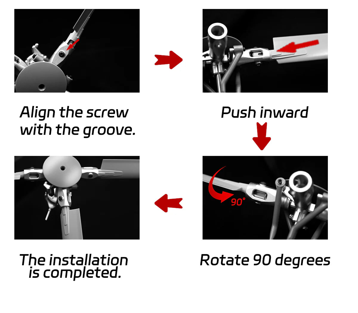Fly Wing FS91 Quick 4 Blade Rotor Head set V2 long