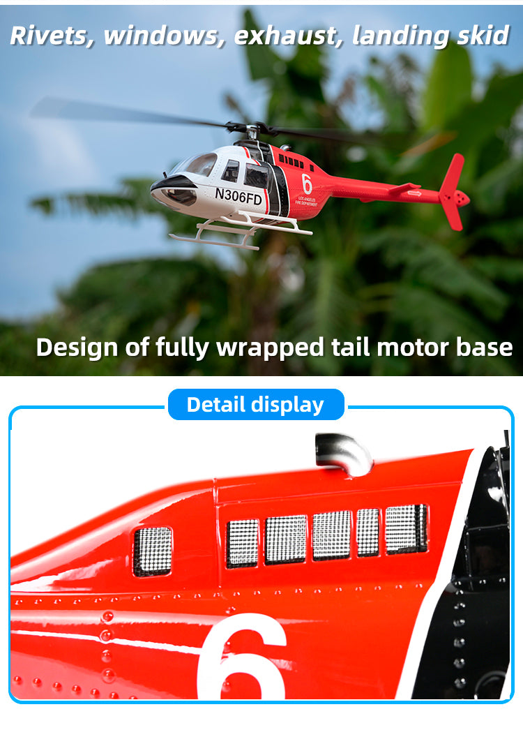 Fly Wing Bell 206 V3 6CH GPS 3D Hovering Auto Return RC RTF Helicopter image 5