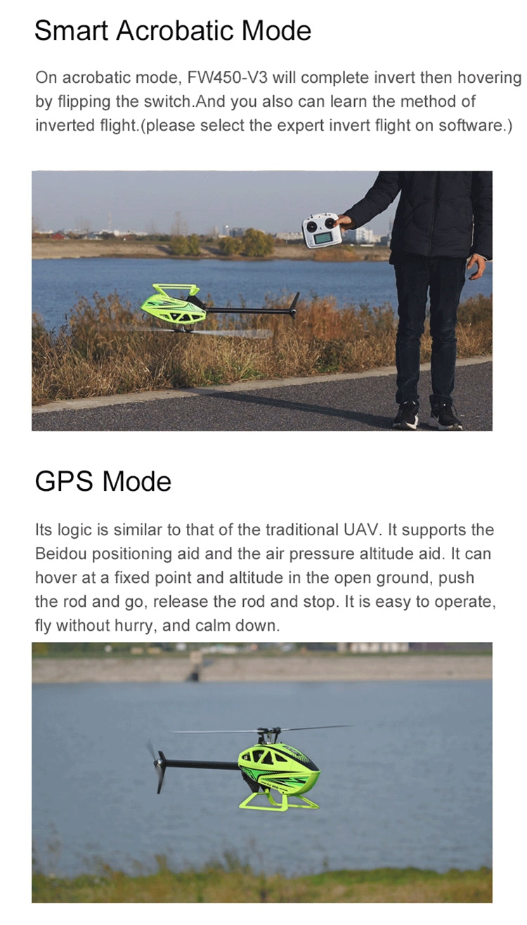 Fly Wing FW450L V3 GPS 3D 6CH Remote Control RC RTF Helicopter image 14