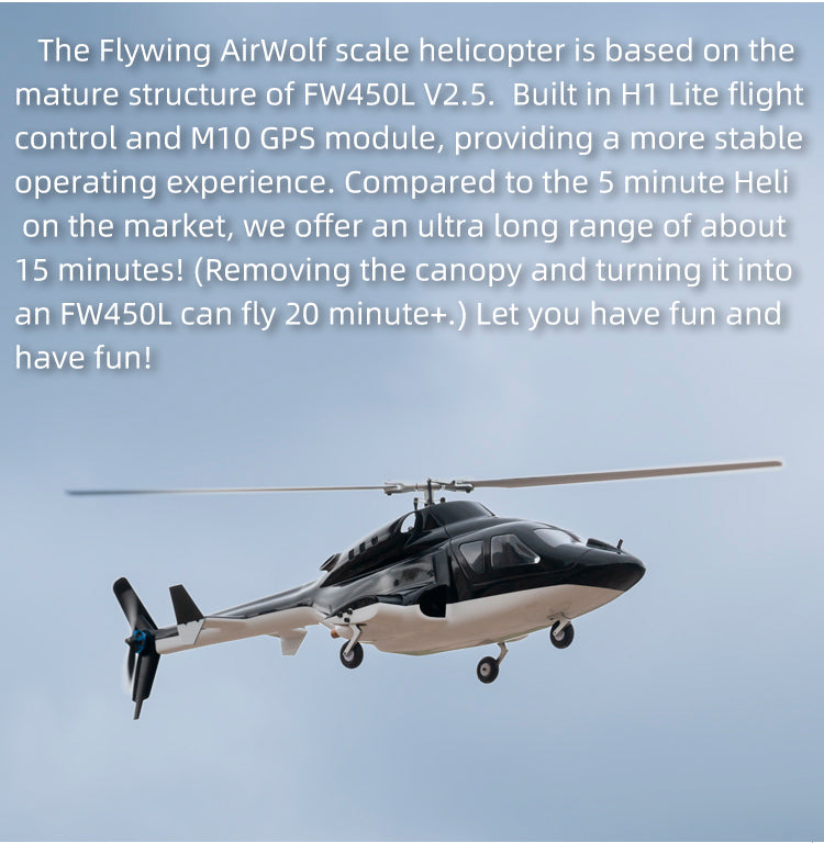 Fly Wing Airwolf 6CH M10 GPS 3D Hovering Aircraft Auto Return RC RTF Helicopter image 14