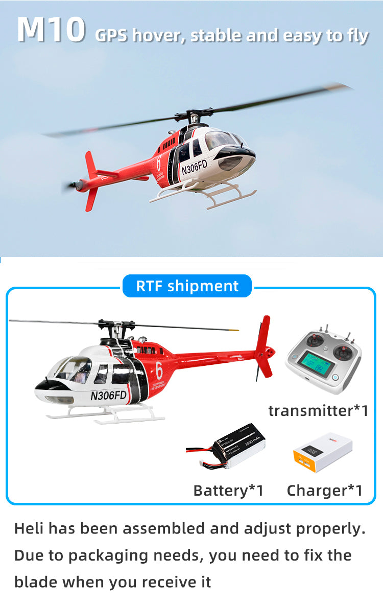 Fly Wing Bell 206 V3 6CH GPS 3D Hovering Auto Return RC RTF Helicopter image 7