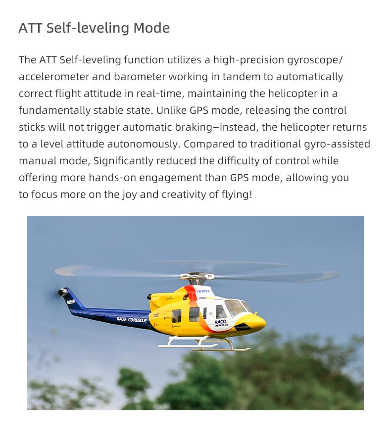 Bell-412 ACE Version 6CH GPS ATT Hovering Auto Return RC RTF Helicopter