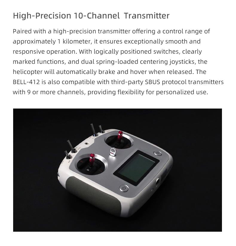 Bell-412 ACE Version 6CH GPS ATT Hovering Auto Return RC RTF Helicopter