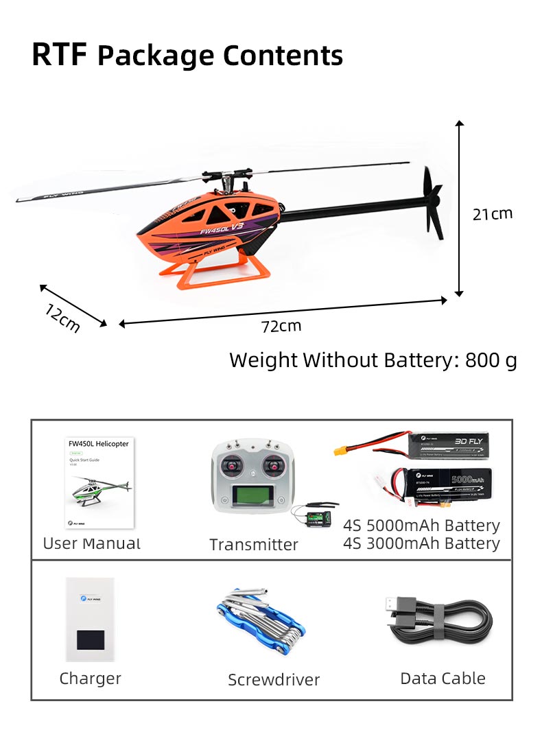 FW450L ACE GPS/ATT/ACRO,H1 GPS/3D 6CH Remote Control RC RTF Helicopter