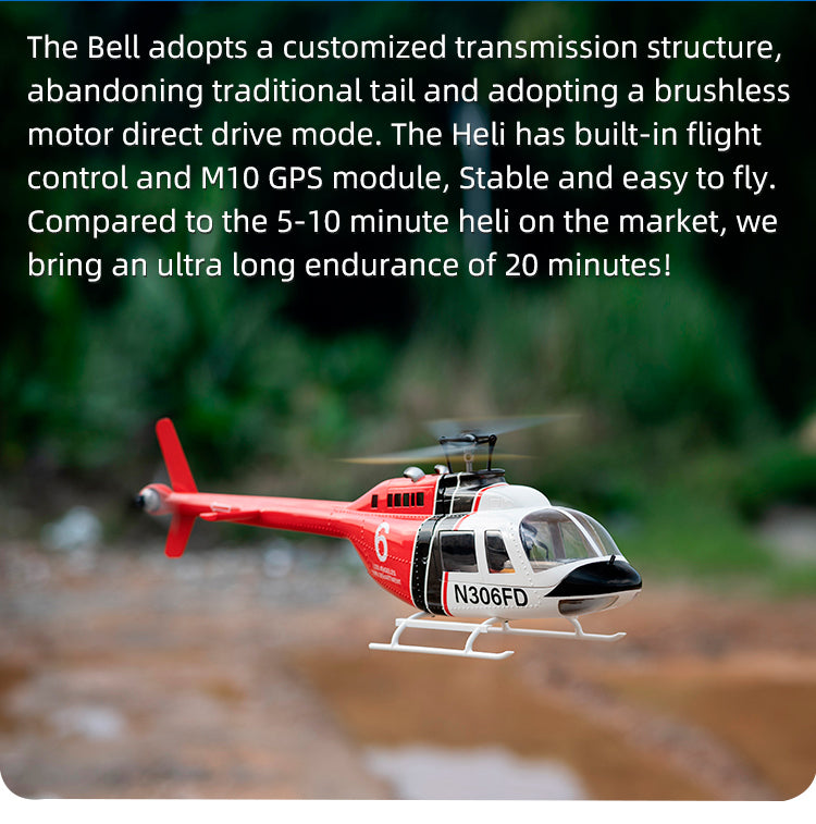 Fly Wing Bell 206 V3 6CH GPS 3D Hovering Auto Return RC RTF Helicopter image 14
