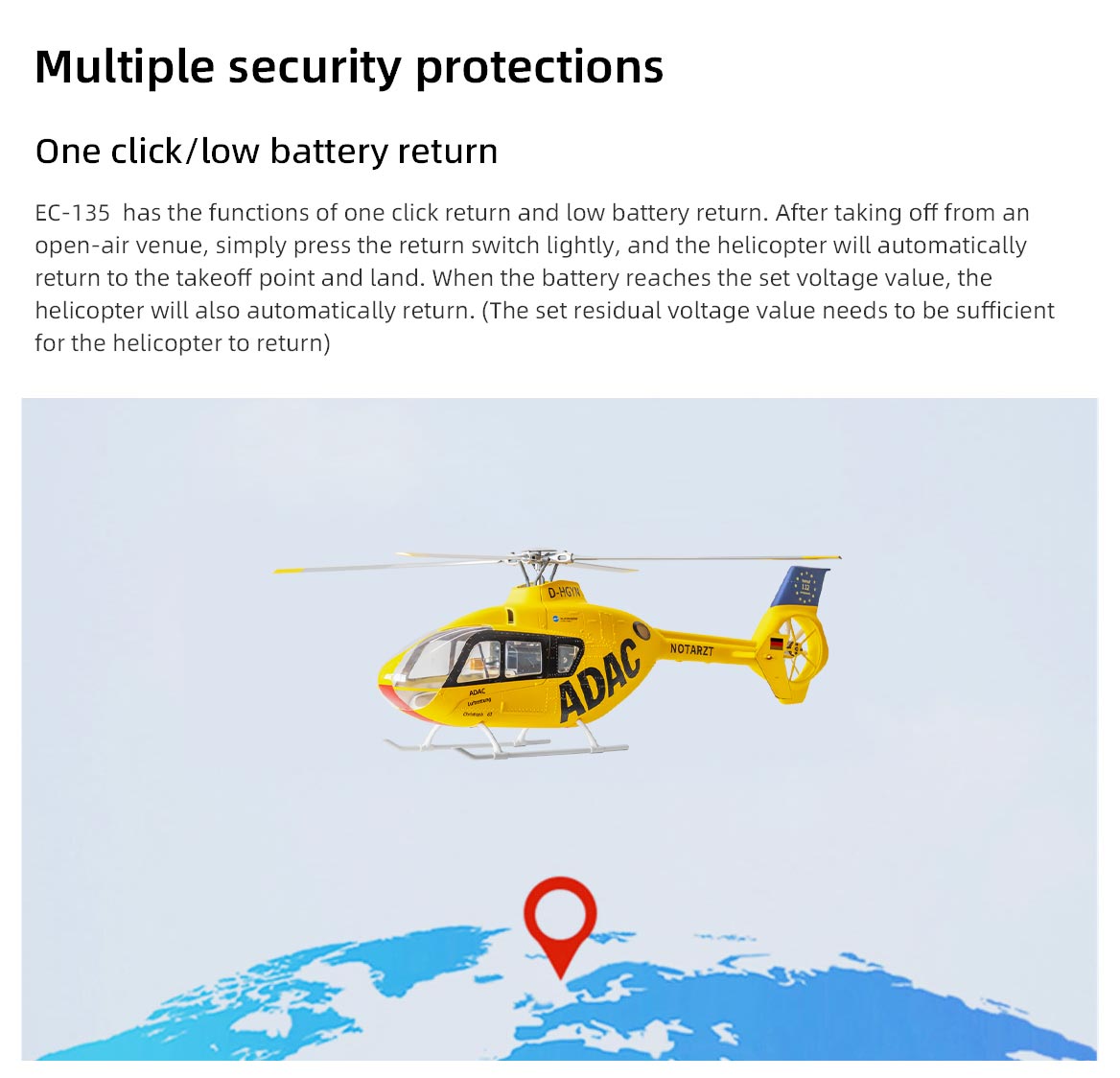 FlyWing EC-135 6CH M10 GPS 3D Hovering Aircraft Auto Return RC RTF Helicopter image 9