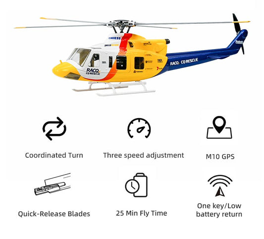 Bell-412 ACE Version 6CH GPS ATT Hovering Auto Return RC RTF Helicopter