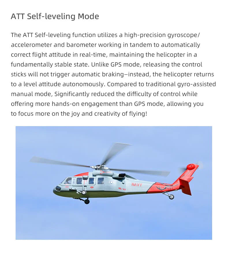 [Pre-order] MH-60R Seahawk GPS Scale RC Helicopter 470L Size W/ ACE Flight Controller (RTF) - Navy Grey