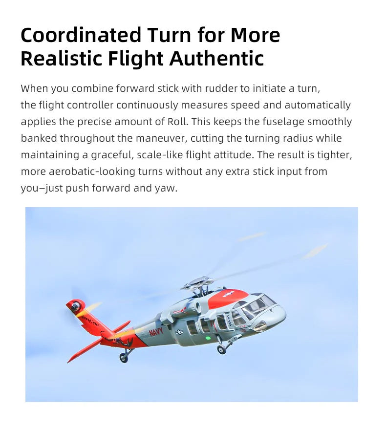 [Pre-order] MH-60R Seahawk GPS Scale RC Helicopter 470L Size W/ ACE Flight Controller (RTF) - Navy Grey