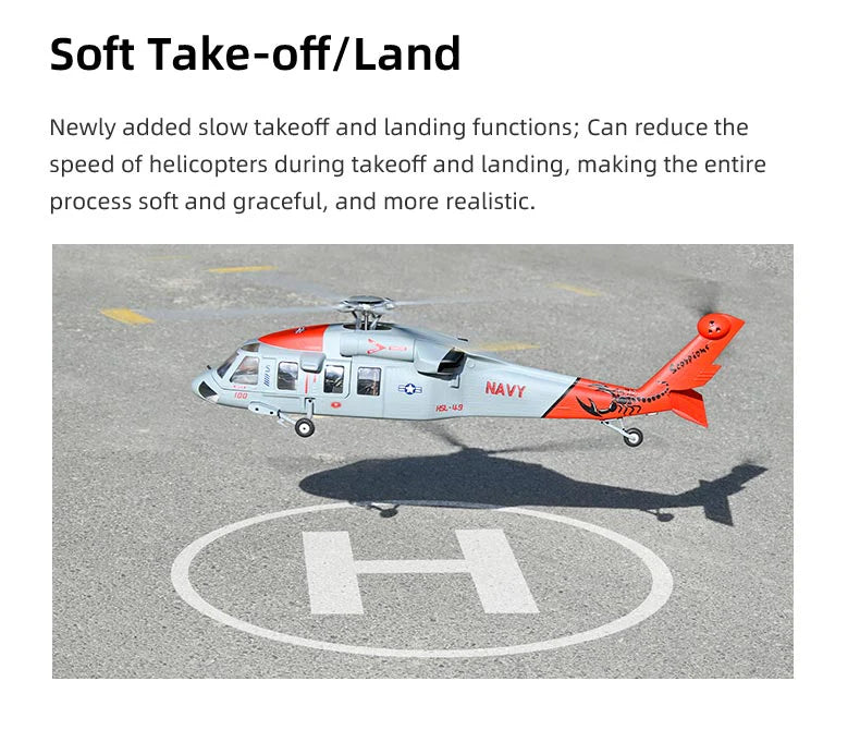 [Pre-order] MH-60R Seahawk GPS Scale RC Helicopter 470L Size W/ ACE Flight Controller (RTF) - Navy Grey