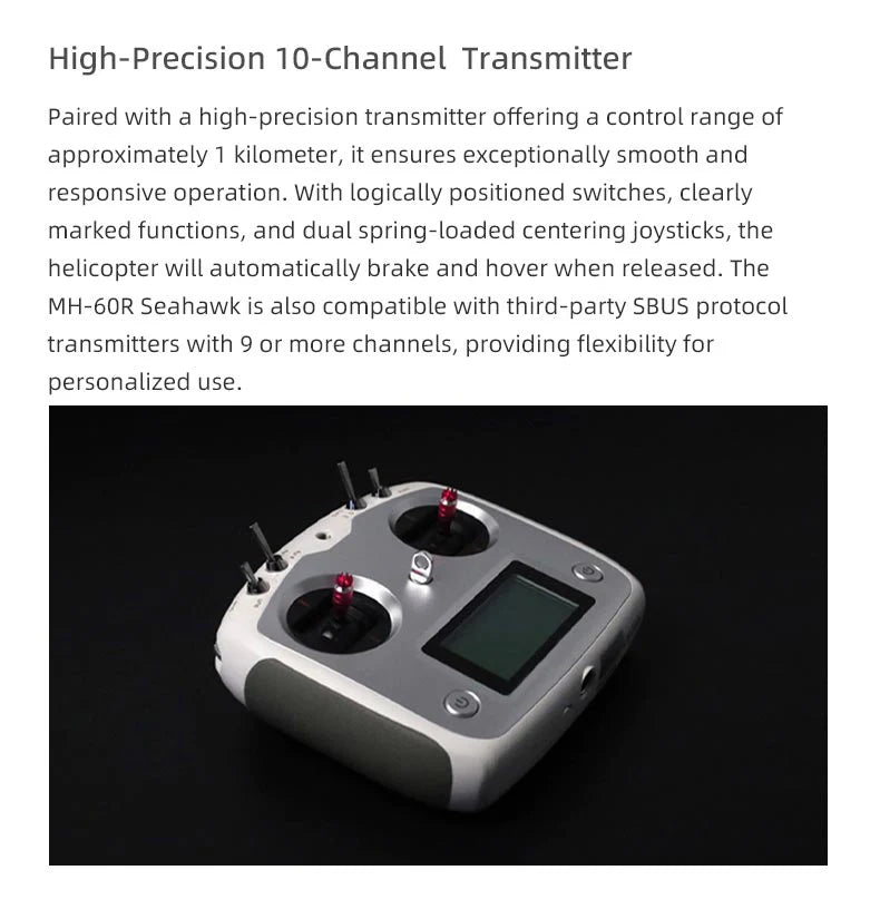 [Pre-order] MH-60R Seahawk GPS Scale RC Helicopter 470L Size W/ ACE Flight Controller (RTF) - Navy Grey