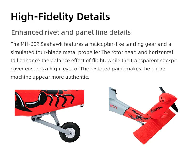 [Pre-order] MH-60R Seahawk GPS Scale RC Helicopter 470L Size W/ ACE Flight Controller (RTF) - Navy Grey