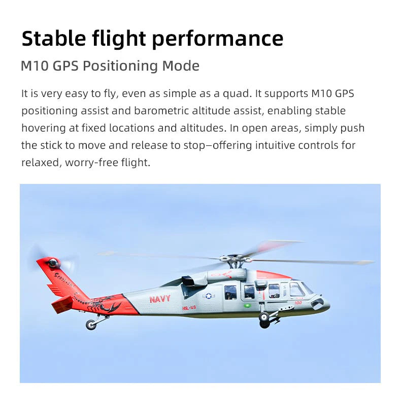 [Pre-order] MH-60R Seahawk GPS Scale RC Helicopter 470L Size W/ ACE Flight Controller (RTF) - Navy Grey