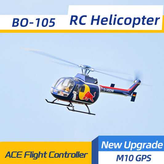 BO-105 “ACE” R-B 470 Size Scale GPS Heli Drone 2.4G 6CH RC Helicopter With ACE Flight Controller