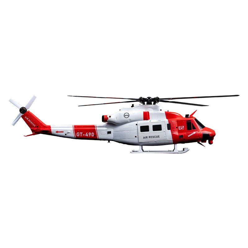 GOOSKY E2 GPS Air Rescue RC helicopter, right side view with GT-490 tail
